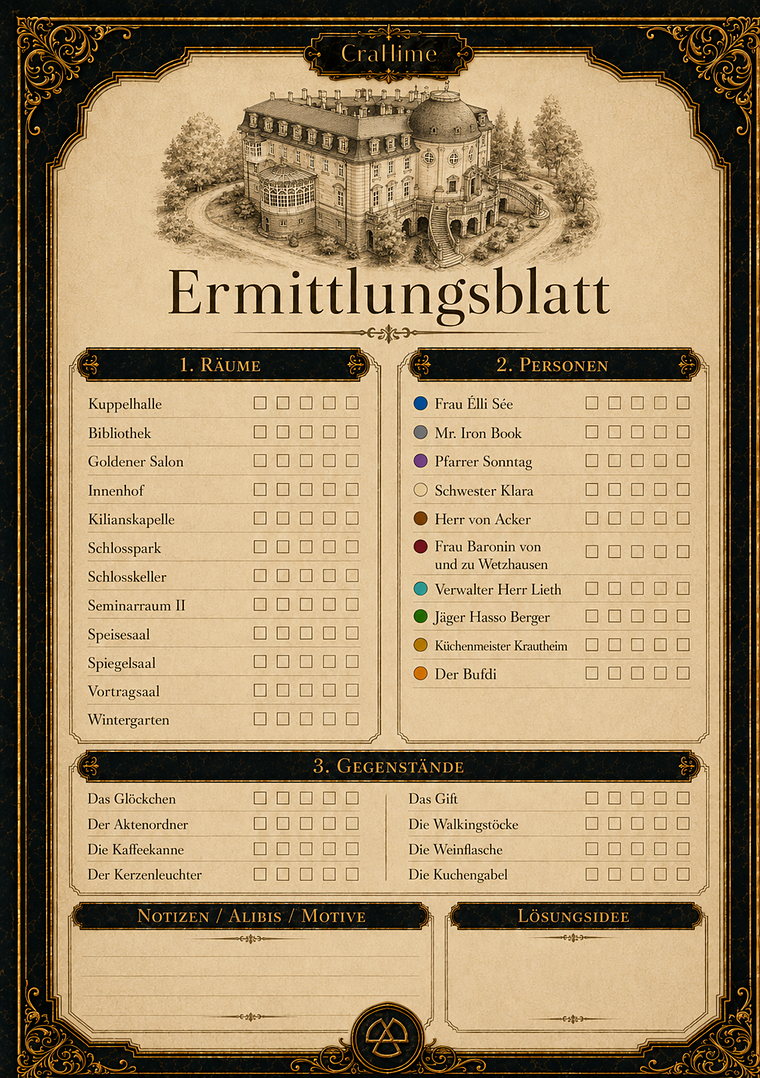 Das Ermittlungsblatt zum Abhaken